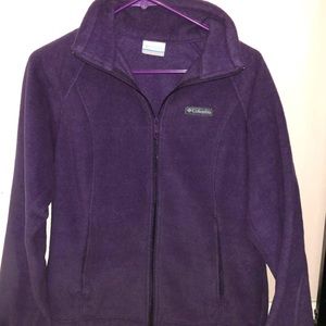 Medium sized purple fleece Columbia jacket.
